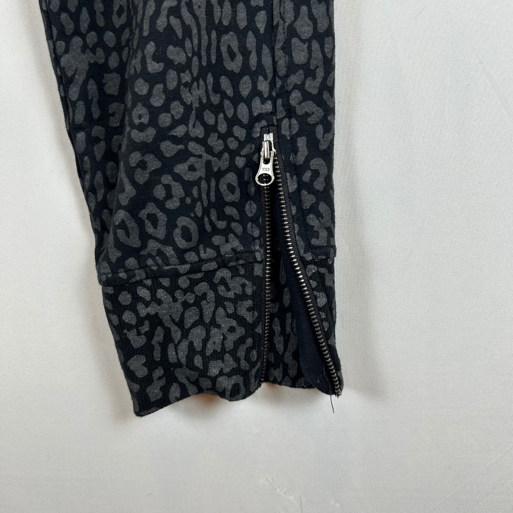 Sundays Cheetah Print Drawstring NYC Palmer Joggers Zipper Ankle Gray Black - Picture 9 of 10